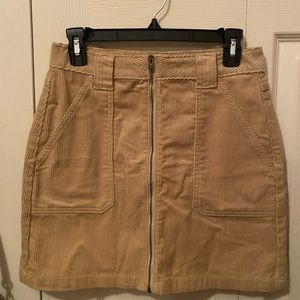 Tan Hollister Corduroy Skirt